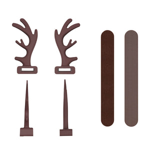 Brown Removable Pair Deer Antler Headphones Attachment Set
