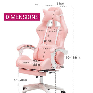 Candy Macaron Gaming Chair Footrest Reclining Back Seat Dimensions