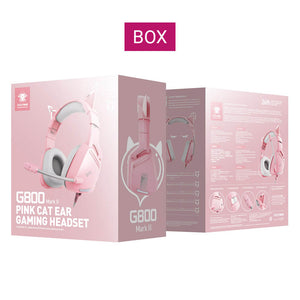 Cute Feline Ear Headset Microphone Stereo 3.5mm Jack Box