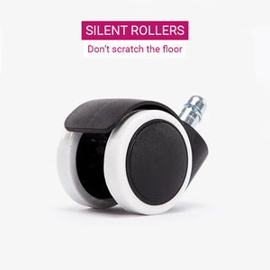 Embroidery Pastel Gaming Chair Footrest Reclining Backrest Armrest Rollers