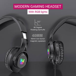 Flexible Over-Ear Headset Mic RGB 3.5mm Jack USB Modern Design