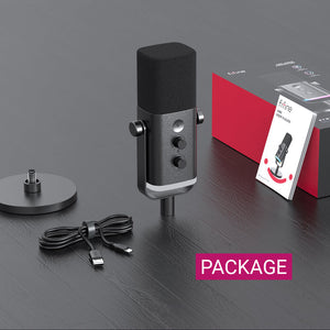 Flowing RGB Cardioid Microphone Mute Button USB XLR Package