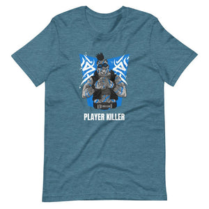 Gaming Shirt - Player Killer - Sadistic Cyberpunk Style Character - Blue - Heather Deep Teal - Dubsnatch