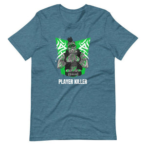 Gaming Shirt - Player Killer - Sadistic Cyberpunk Style Character - Green - Heather Deep Teal - Dubsnatch