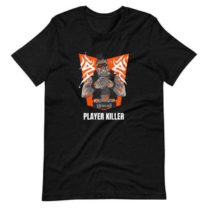 Gaming Shirt - Player Killer - Sadistic Cyberpunk Style Character - Orange - Black Heather - Dubsnatch