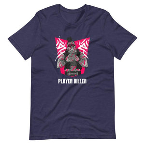 Gaming Shirt - Player Killer - Sadistic Cyberpunk Style Character - Pink - Heather Midnight Navy - Dubsnatch