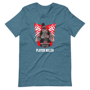 Gaming Shirt - Player Killer - Sadistic Cyberpunk Style Character - Red - Heather Deep Teal - Dubsnatch