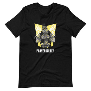 Gaming Shirt - Player Killer - Sadistic Cyberpunk Style Character - Yellow - Black Heather - Dubsnatch