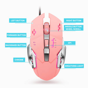 Girly Mouse Optical 3200 DPI USB Backlight Controls