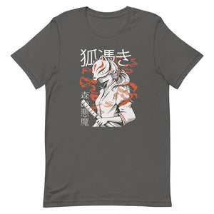 Gray Dark Shadow Kitsune Girl Shirt Black Widow Katana