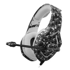 Gray LED Camouflage Armor Headset Mic Stereo 3.5mm Jack USB