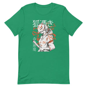 Green Dark Shadow Kitsune Girl Shirt Black Widow Katana