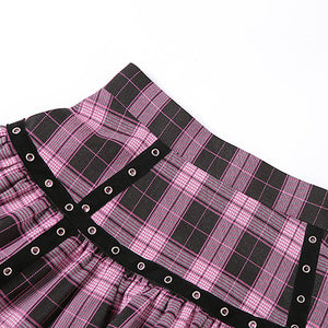 High-Waist Egirl Lace Pleated Skirt Cyber Lolita Zoom Picture