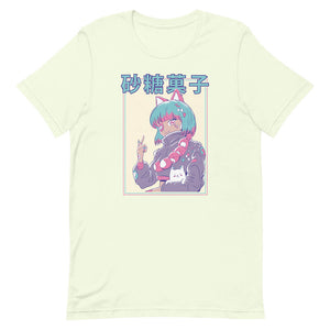 Honey Dew Blue Hair Anime Cat Girl Shirt Eye Patch