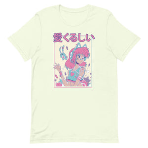 Honey Dew Manga Pastel Girl Cat Headphones Shirt Hand Wave