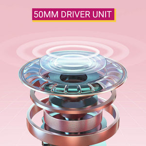 Kawaii Cat Gaming Headset Microphone 3.5mm Jack LED 50mm Driver Unit