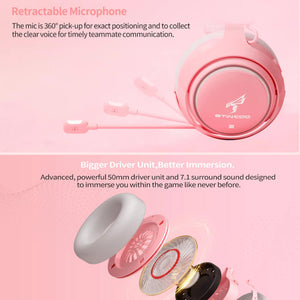 Kawaii Cat Headset Microphone 7.1 USB LED Options