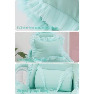 Lace Rabbit Ear Gaming Chair Footrest Reclining Backrest Soft Materials