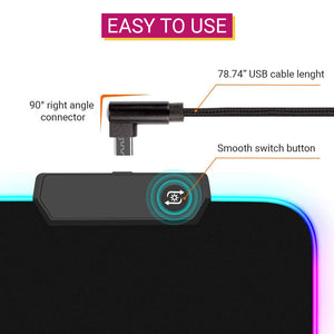 Large Gaming Mouse Pad Backlight Anti-Slip Easy to Use