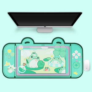 Large Valiant Green Frog Mouse Pad Non-Slip Kawaii