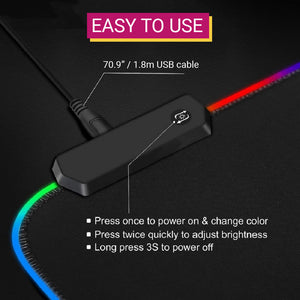 Large World Map Mouse Pad Backlight Waterproof Easy to Use