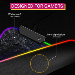 Large World Map Mouse Pad Backlight Waterproof for Gamer