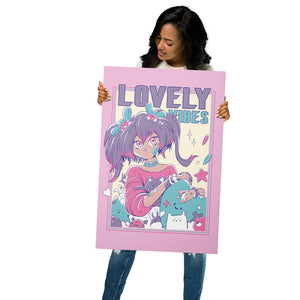 Lovely Double Ponytail Girl Metal Poster Harajuku Style 20*30" Girl Mockup