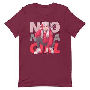 Maroon Neo Ninja Girl Shirt Urban Modern Shinobi