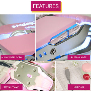 Metal Mouse Girly 3200 DPI USB Backlight Features