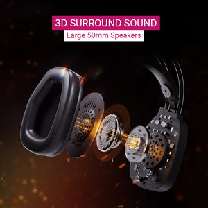 Neon RGB Black Gaming Headset Microphone 3.5mm Jack USB 3D Surround Sound