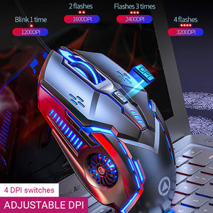 Optical Futuristic Gaming Mouse Adjustable 3200 DPI Backlight USB