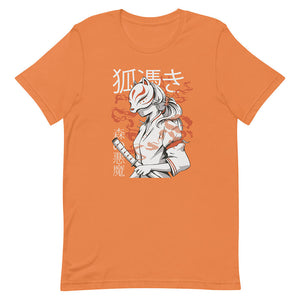 Orange Dark Shadow Kitsune Girl Shirt Black Widow Katana