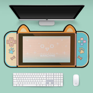 Orange Large Dog Emoji Mouse Pad Anti-Slip