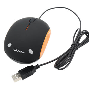 Orange Mini Wink OwO Emoji Mouse 1200 DPI USB