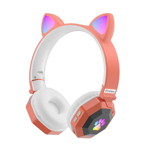 Orange Wireless Neko Headphones Mic Kiddo RGB
