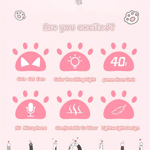 Over Ear RGB Headset Mic USB 3.5mm Jack Features