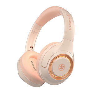 Pink Bluetooth 5.2 Cozy Modern Headphones Microphone HiFi LED