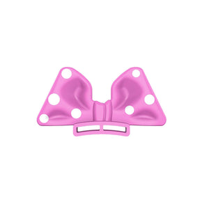 Pink Detachable Ribbon Bow Polka Dot Headphones Attachment