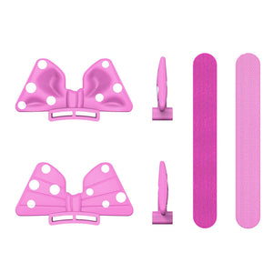 Pink Detachable Ribbon Bow Polka Dot Headphones Attachment