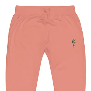 Pink Dubsnatch Fam Lightning Sweatpants Front View