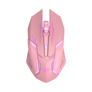 Pink Fox Mouse Wireless 1600 DPI Optical Backlight
