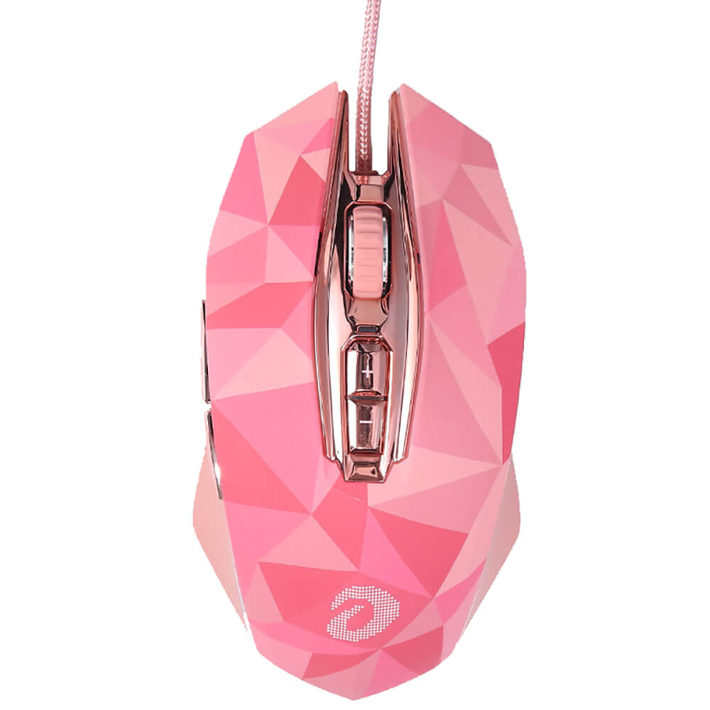 Pink Low Poly Mouse Gaming RGB 10800 DPI