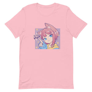 Pink Playful Red Hair Neko Chan Shirt Poke Fan