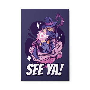 Playful Purple Hair Anime Girl Wizard Metal Poster 24*36"