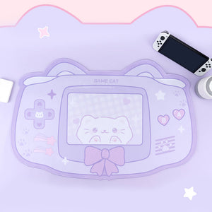 Purple Big Meow Console Mouse Mat Anti-Slip Desk