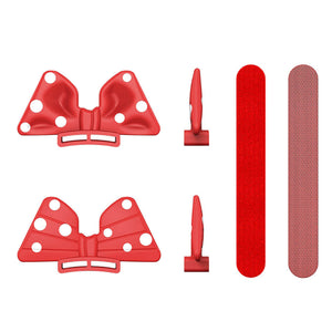 Red Detachable Ribbon Bow Polka Dot Headphones Attachment