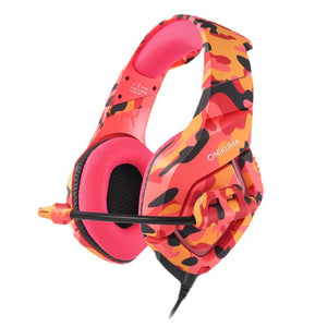 Red LED Camouflage Armor Headset Mic Stereo 3.5mm Jack USB