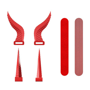 Red Removable Pair Devil Horn Headphones Attachment Set