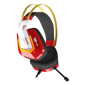 Red RGB 7.1 Surround Sound Mecha Headset Microphone USB
