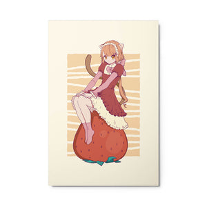 Redhead Anime Cat Girl Cutie Metal Poster Strawberry 24*36"